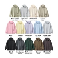 Sweat à capuche zippé double épaisseur 400g en molleton pour homme, 100% coton, motif uni, coupe longue et ample, anti-plis, numérique