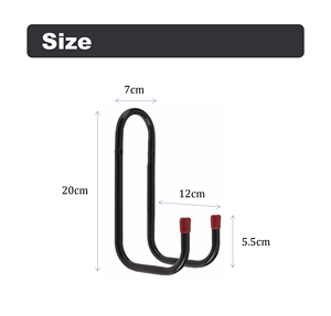 Crochet de rangement mural en métal noir double tubulaire robuste de 120mm pour les propriétaires de vélos d'atelier de jardin - Product Image 5