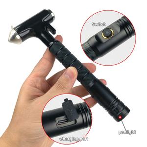 เครื่องตัดเข็มขัดนิรภัยในรถยนต์แบบ4 in 1ทำจากอะลูมิเนียมอัลลอยอเนกประสงค์พร้อมที่ตัดกระจกและไฟฉายแบบเต็ม - Product Image 2