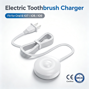 Chargeur magnétique pour brosse à dents électrique Oral B Io Series, entrée AC 5W, matériau ABS noir, base de charge sans fil 5V/1A, ignifuge - Product Image 1