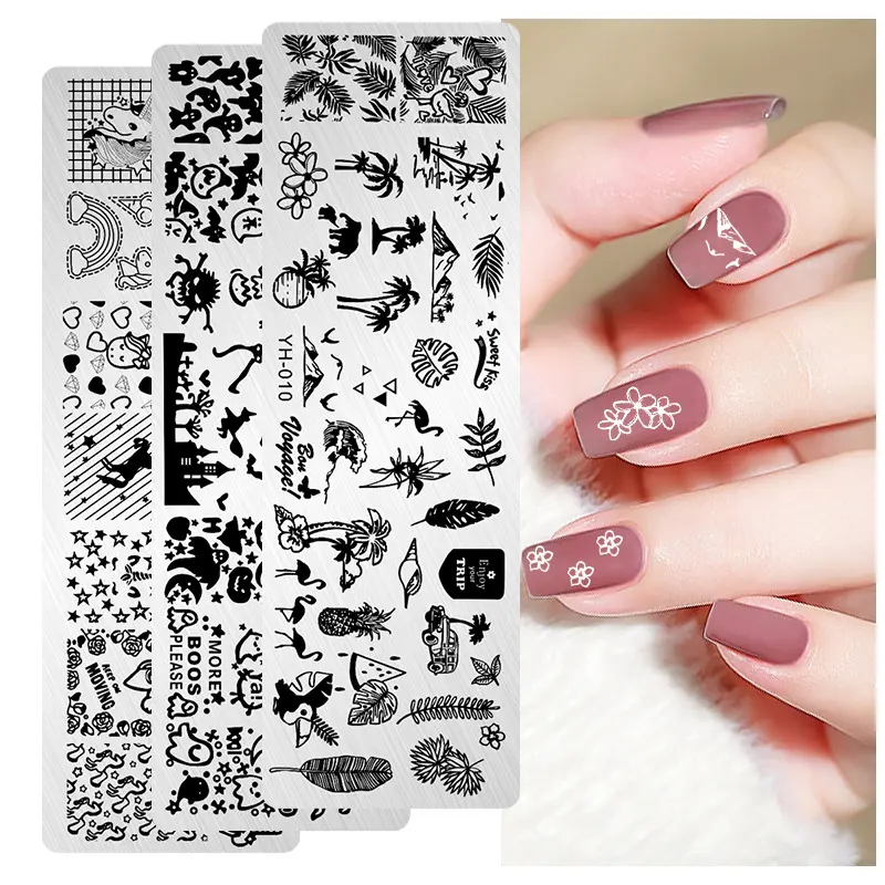 Venta al por mayor Nail Art Transfer Printing Plate Floral Butterfly Nail Art Template