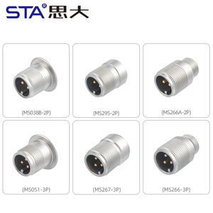 موصل مقاوم للماء MIL-C-5015 بسنين أو ثلاثة سنون، مقبس طيران محكم الإغلاق، موصل ذكر من الفولاذ المقاوم للصدأ 316L مع زجاج مُلبد - Product Image 2