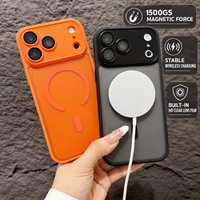 Coque de téléphone magnétique pour iPhone 18 Pro Max 17 Air 16E 15 14 Plus 13 Mini 12 avec film de protection d'objectif intégré, aimant 1500GS, hybride TPU PC mat