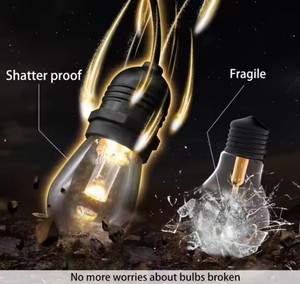 Proveedor E27 48ft S14 A60 20m 100M Festoon Light Solar Holiday Garden Patio Cafe Decorativo Impermeable Outdoor LED <span class=keywords><strong>String</strong></span> Light - Product Image 4