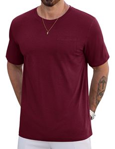Crew Tee Undershirts UPF 50+ Short Sleeve Crew Neck Moisture Wicking <b>T</b>-<b>Shirt</b> Quick Dry Breathable <b>Pocket</b> Top Tee - Product Image 2