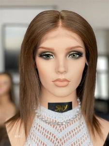 Peluca de encaje completo de PU de cabello humano virgen europeo, envío rápido, listo para enviar, encaje transparente para pacientes con pérdida de cabello - Product Image 3