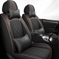 Housses de siège de voiture en cuir Nappa, ensemble complet, avec accessoires d'appui-tête, protection de sièges auto universelle de luxe, adaptée aux voitures 5 places