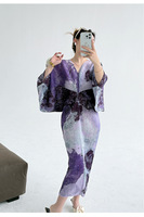 Robe plissée sur mesure style Miyake pour femme, élégante, imprimé violet, manches chauve-souris, longue, tenue de fabricant