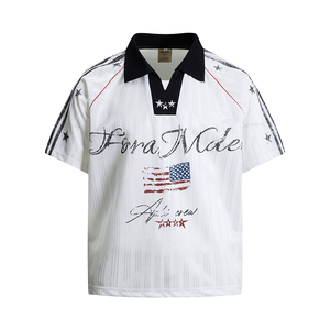 Camiseta de Manga Corta con Botones Estilo Americano, Estampado de Letras, Estilo Deportivo, Diseño Moderno para <span class=keywords><strong>Hombre</strong></span> y Mujer - Product Image 1