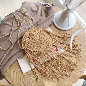 Multicolore macramé Crochet dame sacs à main bohème tissé plage sacs fourre-tout - Product Image 5