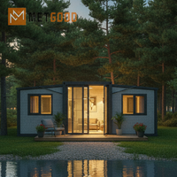 METGOOD Casa Modular Expandible Portátil de Panel Sándwich Contemporáneo para Vida Fuera de la Red |   Cabaña en la Montaña Nevada/Oficina Remota