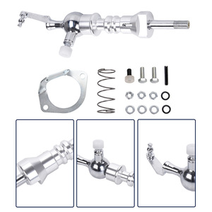 Pommeau de levier de vitesse court réglable en alliage d'aluminium pour Audi A3 S3 Golf 4 5 Jetta SFN244 Argent - Product Image 4