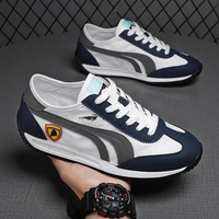 Vente en gros d'usine, baskets pour hommes en cuir PU, chaussures décontractées rétro, logo personnalisé, chaussures de sport pour hommes, chaussures de marche