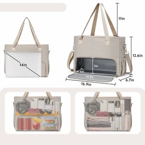 Grand sac <span class=keywords><strong>à</strong></span> bandoulière pour ordinateur portable <span class=keywords><strong>à</strong></span> la mode pour femmes avec <span class=keywords><strong>boîte</strong></span> <span class=keywords><strong>à</strong></span> <span class=keywords><strong>lunch</strong></span> isolée Nouveau produit de pour combinaison de sacs <span class=keywords><strong>à</strong></span> main - Product Image 4