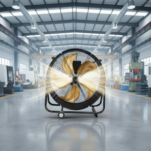 Ventilateur sur pied mobile à fréquence variable de 24 pouces, grande puissance, pour atelier/entrepôt extérieur, tambour métallique, usage domestique, haute performance - Product Image 2