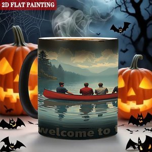 Frosted Black 11oz <b>Ceramic</b> <b>Mug</b> Heat Color Changing Magic Cup Daily Drinking Student Study Room Use - Product Image 6