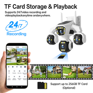 Caméra de sécurité solaire AOV 16MP Ultra HD à 4 objectifs, 4G, extérieure, avec affichage sur 4 écrans, sans fil, IP66, résistante aux intempéries, caméra CCTV - Product Image 6