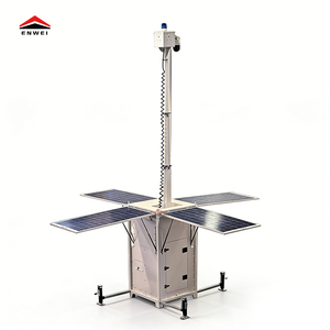 Tour <span class=keywords><strong>de</strong></span> vidéosurveillance mobile solaire en forme <span class=keywords><strong>de</strong></span> cube avec mât <span class=keywords><strong>de</strong></span> 6 m et batterie <span class=keywords><strong>de</strong></span> secours pour la surveillance des chantiers - Product Image 4