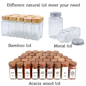 120ml Bambus Gewürz behälter Gläser <span class=keywords><strong>Set</strong></span> Salz Pfeffer Shaker Glasflaschen <span class=keywords><strong>set</strong></span> - Product Image 4