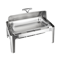 Plat de service isotherme argenté 9L avec couvercle roulant pour buffet, idéal pour la restauration, les hôtels et les chefs – Fournitures de luxe pour hôtels et restaurants