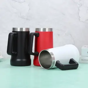 24oz Tumbler Insulated Tea Beer Double Wall Vacuum Coffee Mug Office Drinking Cup With Handle