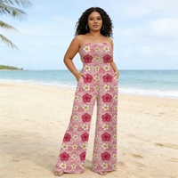 Combinaison et barboteuse Aloha pour femme, imprimé fleurs d'hibiscus, plissée sur mesure