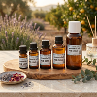 Huile de base d'amande douce avec 12 mélanges d'huiles essentielles pures pour les soins de la peau DIY, le massage corporel et la fabrication de savons