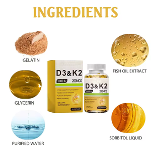 Cápsulas de Aceite de Pescado con Vitamina D3 y K2 de Primera Calidad al por Mayor (OEM) - Apoyo para la Salud del Corazón y los Huesos - 120 Cápsulas - Product Image 4