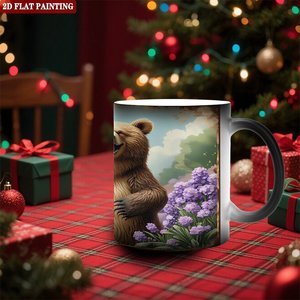 แก้วกาแฟเปลี่ยนสีเมื่อโดนความร้อน ขนาด 11 ออนซ์ สีดำด้าน เซรามิก สำหรับพักกลางวันในที่ทำงาน - Product Image 2