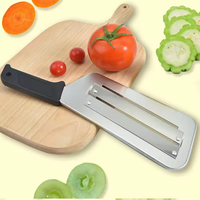 Keuken Gadgets Rvs Dual Blade Schraper Kool Ui Handmatige Groentesnijder Dunschiller Met Handvat