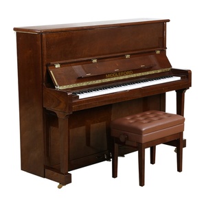Piano droit en bois de noyer couleur brun poli Middleford avec tabouret en bois massif Up-121wa Piano mécanique - Product Image 1