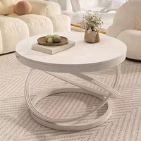 Table basse moderne portable en métal avec plateau en marbre, légère, luxueuse, durable, écologique, mobile, pour salon et chambre à coucher