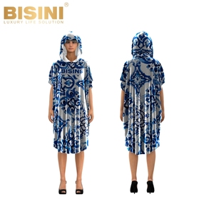<span class=keywords><strong>Poncho</strong></span> de Playa con Capucha para Hombre, Estampado de Porcelana Azul y Blanca, Secado Rápido, Ultra Absorbente, Bata de Cambio para Exteriores, para <span class=keywords><strong>Surf</strong></span> y Viajes - Product Image 4