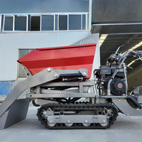 Mini-dumper chenillé à essence robuste de 500 kg, hydraulique, à benne basculante haute, auto-chargeur, pour travaux de jardinage et de construction