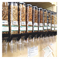 Distributeur de nourriture en vrac ECOBOX pour noix de cajou, pistaches, graines, céréales, bac à gravité, distributeur de nourriture en plastique, distributeurs de bonbons pour les magasins