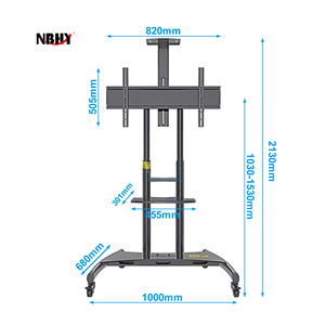 Soportes y Carritos para TV de 85 Pulgadas, VESA 800*500, Soporte de TV LED LCD Ajustable y Extraíble con Ruedas Bloqueables - Product Image 2