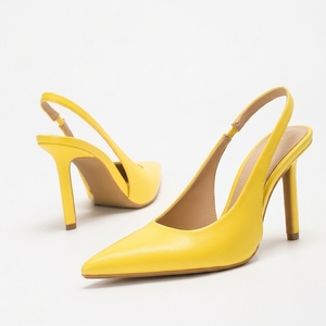 1211-5 Sandales d'Été Féminines à Enfiler, Talon Aiguille Mince de 9,5 cm, Bout Pointu Sexy, Bride Unique, Style Dos Ouvert et Fin - Product Image 1