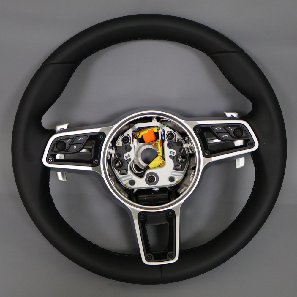 Fashion Red Leather Steering Wheel with Rivets (Porsche Fitment), photo 5