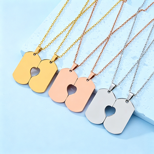 Ywyougang Collana con Ciondolo a Catena in Acciaio Inossidabile Placcato Oro Rosa Personalizzata Creativa per Coppie Regalo di Anniversario per San Valentino - Product Image 1