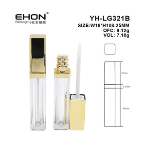 Tubos Cuadrados Transparentes de Plástico para Brillo Labial con Tapa de Rosca, Diseño Dorado, Envase Vacío para Brillo Labial, Botella de Embalaje con Logotipo Personalizado - Product Image 2