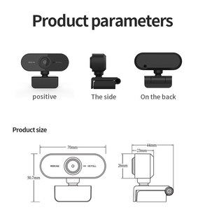 กล้องเว็บแคม Full HD 1280P 2K CMOS มินิ USB2.0ไมโครโฟนในตัวแล็ปท็อปคอมพิวเตอร์ตั้งโต๊ะถ่ายทอดสดการประชุมทางวิดีโอ - Product Image 5
