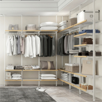 Porte-vêtements autoportant moderne, épaissi, avec armoire de rangement assemblée et tringle à vêtements, pour dressing, écologique