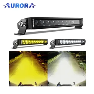 Aurora 10 inç araba Led ışık Bar ATU için 150W beyaz ve altın sarı tek sıra LED LED ışık Bar arabalar için Offroad