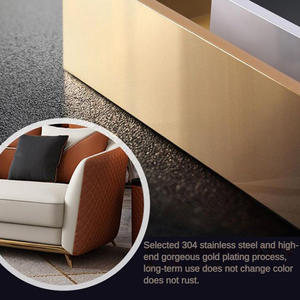 Canapés de salon de luxe orange en <span class=keywords><strong>cuir</strong></span> microfibre doux, design simple, sur mesure, pour intérieur, prix abordable, mobilier de bureau à domicile - Product Image 4