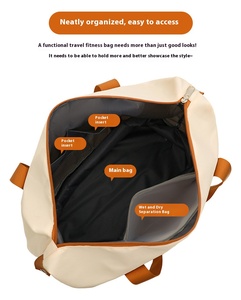 Bolsa deportiva de poliéster de gran capacidad de doble capa a la moda con cierre de cremallera para viajes de mamá - Product Image 6