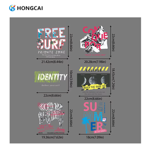 Hongcai stiker Transfer cetak, untuk garmen T-shirt Iron-On stiker Transfer panas dapat dicuci pola huruf yang dipersonalisasi - Product Image 3