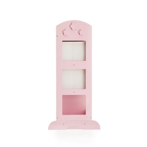 Armario de Madera para Disfraces Infantiles, Organizador de Disfraces con Puerta Abierta, Mueble Infantil con Ganchos y Espejo, Color Rosa - Product Image 5