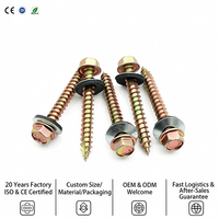 Tornillo autoperforante Hex Flange Roof Tek con arandela impermeable de EPDM/goma, tornillo para techo clase 4.8 y 6.8