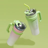 Fábrica OEM ODM, Botella Térmica de Acero Inoxidable 304 de Doble Pared, a Prueba de Fugas, Libre de BPA, Gran Capacidad, con Asa, Tapa y Pajita, Aislamiento al Vacío