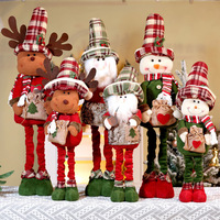 Ornements de Noël en peluche télescopiques multi-tailles, poupées à longues jambes réglables en hauteur pour la décoration des fêtes